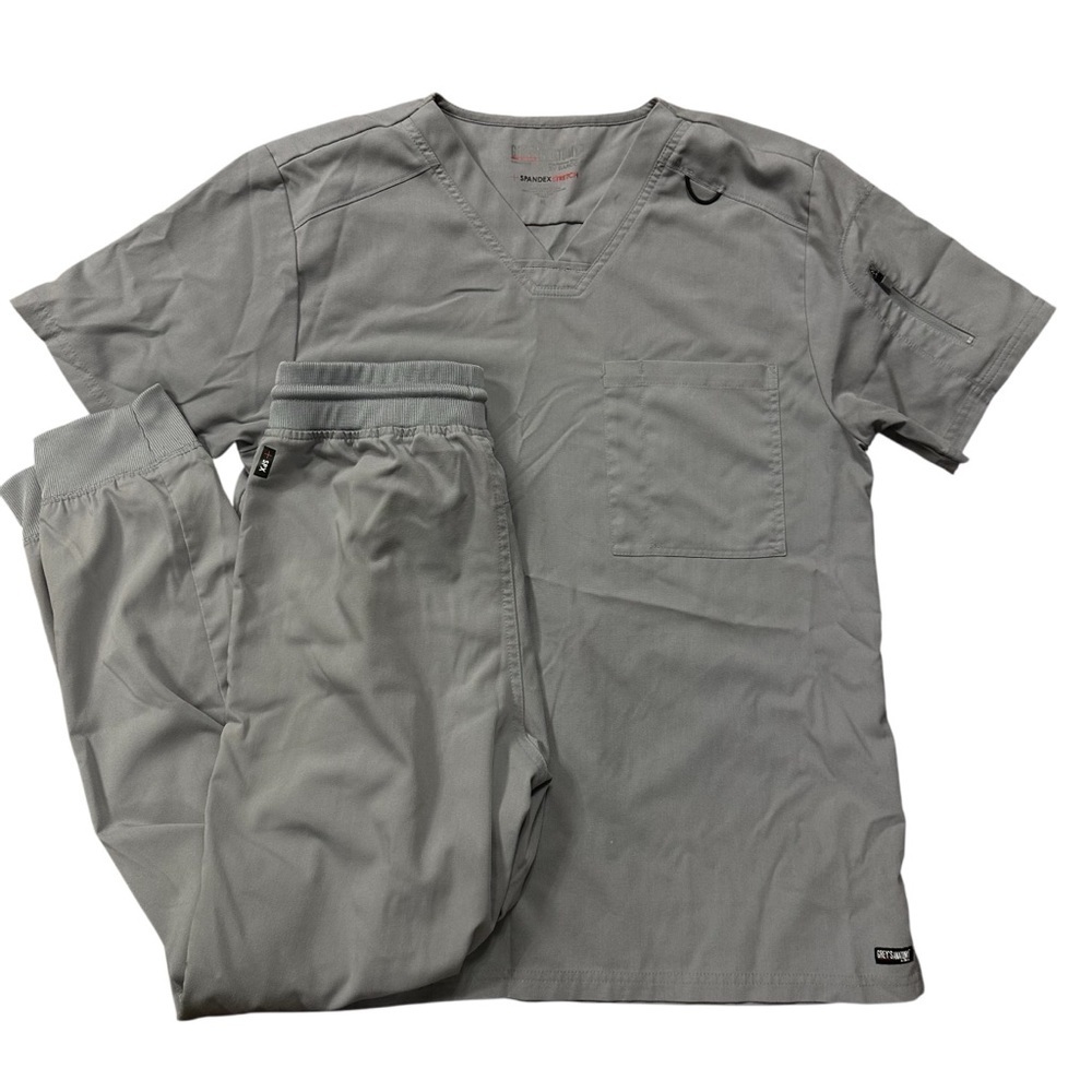 Grey’s Anatomy + Spandex Stretch Gray Scrub Set Size Medium/Small